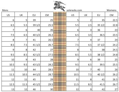 does burberry run big or small|burberry size chart conversion.